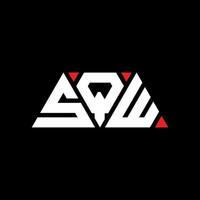 design del logo della lettera triangolare sqw con forma triangolare. monogramma di design del logo del triangolo sqw. modello di logo vettoriale triangolo sqw con colore rosso. logo triangolare sqw logo semplice, elegante e lussuoso. sqw