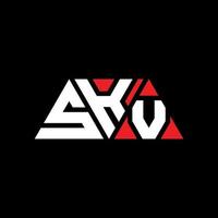 skv triangolo lettera logo design con forma triangolare. monogramma di design del logo del triangolo skv. modello di logo vettoriale triangolo skv con colore rosso. logo triangolare skv logo semplice, elegante e lussuoso. skv