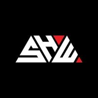 shw triangolo lettera logo design con forma triangolare. shw triangolo logo design monogramma. modello di logo vettoriale triangolo shw con colore rosso. shw logo triangolare logo semplice, elegante e lussuoso. shw