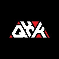 design del logo della lettera triangolare qxk con forma triangolare. monogramma del design del logo del triangolo qxk. modello di logo vettoriale triangolo qxk con colore rosso. logo triangolare qxk logo semplice, elegante e lussuoso. qxk