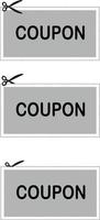 icona coupon su sfondo bianco. stile piatto. icona dei buoni sconto per il design del tuo sito web, il logo, l'app, l'interfaccia utente. simbolo del buono. segno coupon. vettore