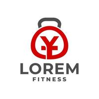 logo palestra con lettera y t. per il logo del centro fitness o qualsiasi attività relativa a palestra, fitness e sport. vettore
