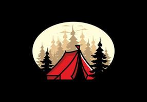 grande disegno dell'illustrazione della tenda da campeggio vettore