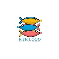 vettore di progettazione di logo di pesce piatto creativo