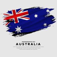 nuovo design del vettore del giorno dell'indipendenza dell'australia. bandiera dell'australia con vettore pennello astratto