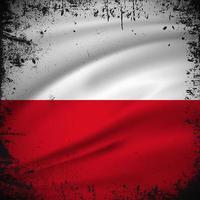 vettore astratto della priorità bassa della bandiera della Polonia con lo stile del colpo di lerciume. illustrazione vettoriale del giorno dell'indipendenza della polonia.