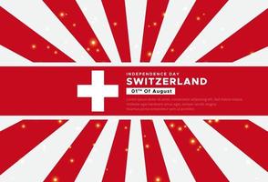 meraviglioso fondo di progettazione di giorno dell'indipendenza della svizzera con il vettore dello sprazzo di sole