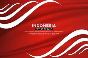 fantastico banner del modello di progettazione del giorno dell'indipendenza dell'indonesia con sventolando il vettore di bandiera.