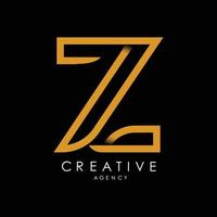 z logo lettera monogramma. con linee arancioni e illustrazione vettoriale moderno e minimalista dall'aspetto creativo.