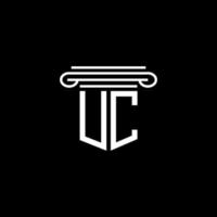 uc lettera logo design creativo con grafica vettoriale