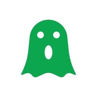 eps10 icona solida fantasma del fumetto verde vettoriale isolata su sfondo bianco. simbolo del fantasma dell'orrore in uno stile moderno e alla moda piatto semplice per il design del tuo sito web, interfaccia utente, logo, pittogramma e applicazione mobile