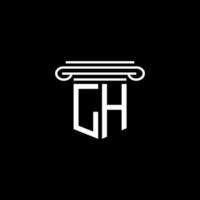lh lettera logo design creativo con grafica vettoriale