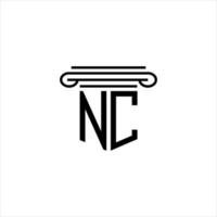 nc lettera logo design creativo con grafica vettoriale