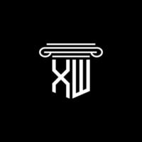 xw lettera logo design creativo con grafica vettoriale