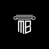 mb lettera logo design creativo con grafica vettoriale
