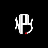 npy lettera logo design creativo astratto. npy design unico vettore