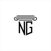 ng lettera logo design creativo con grafica vettoriale