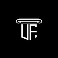 uf lettera logo design creativo con grafica vettoriale