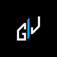 gj lettera logo design creativo con grafica vettoriale