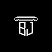 bj lettera logo design creativo con grafica vettoriale