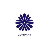 modello di progettazione logo fiore astratto isolato su sfondo bianco. vortice floreale docrativo in colore blu navy. vettore