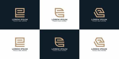 collezione di design elegante lettera e logo monogramma creativo vettore