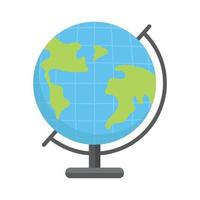 globo scolastico, su sfondo bianco, lezione di geografia - vettore
