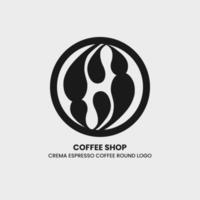 logo della caffetteria crema espresso rotondo. logo del modello di business delle bevande alimentari per il vettore di progettazione del marchio