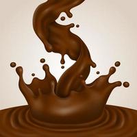 il cioccolato realistico spruzza illustrazioni 3d vettore