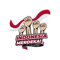 modello di progettazione di saluto felice giorno dell'indipendenza dell'indonesia vettore