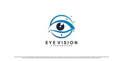 modello di progettazione del logo di visione degli occhi con concetto di cerchio e vettore premium elemento creativo