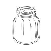 illustrazione disegnata a mano del vaso in stile doodle. barattolo semplice di disegno a tratteggio. illustrazione vettoriale isolata.