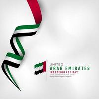 felice festa dell'indipendenza degli emirati arabi uniti 2 dicembre illustrazione del disegno vettoriale di celebrazione. modello per poster, banner, pubblicità, biglietto di auguri o elemento di design di stampa