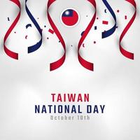 felice giorno nazionale di taiwan 10 ottobre celebrazione disegno vettoriale illustrazione. modello per poster, banner, pubblicità, biglietto di auguri o elemento di design di stampa