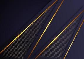 linee d'oro lucide astratte si sovrappongono in diagonale lussuoso sfondo viola blu scuro con spazio di copia per il testo