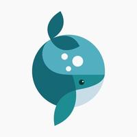 icona del logo del pesce grande balena vettore