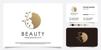 concetto di logo incinta con vettore premium in stile elemento creativo