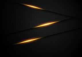 la luce astratta dell'oro sull'ombra metallica nera si sovrappone allo sfondo futuristico moderno del design dello spazio vuoto vettore