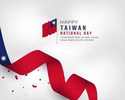 felice giorno nazionale di taiwan 10 ottobre celebrazione disegno vettoriale illustrazione. modello per poster, banner, pubblicità, biglietto di auguri o elemento di design di stampa