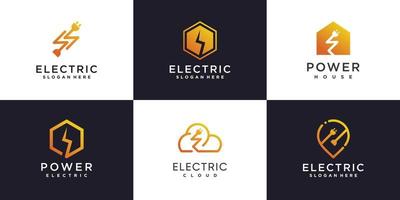 collezione di logo elettrico con concetto di elemento creativo premium vector parte 2