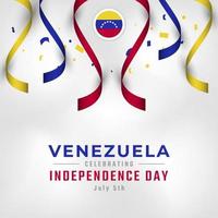 felice giorno dell'indipendenza del venezuela 5 luglio celebrazione disegno vettoriale illustrazione. modello per poster, banner, pubblicità, biglietto di auguri o elemento di design di stampa