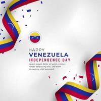 felice giorno dell'indipendenza del venezuela 5 luglio celebrazione disegno vettoriale illustrazione. modello per poster, banner, pubblicità, biglietto di auguri o elemento di design di stampa