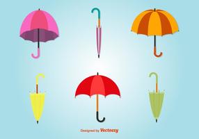 Icone piane variopinte degli ombrelli