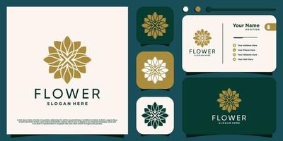 design del logo di bellezza del fiore con vettore premium in stile creativo moderno