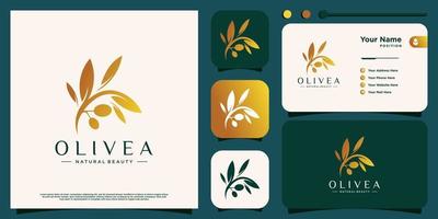 concetto di logo oliva con vettore premium elemento creativo