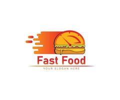 logo fast food. logo dell'hamburger. modello di logo premium fast food. vettore di hamburger