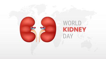 giornata mondiale del rene su sfondo bianco vettore