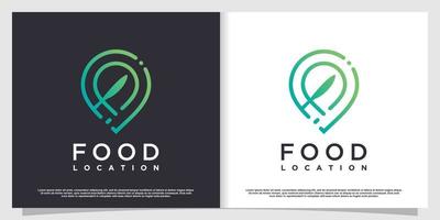 logo della posizione del cibo con elemento vettoriale premium in stile semplice e creativo parte 6
