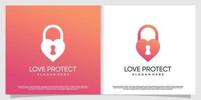 l'amore protegge il design del logo con il vettore premium di concetto creativo moderno