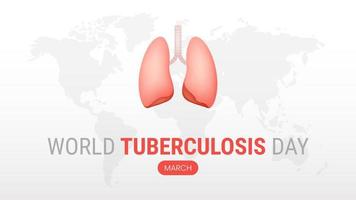 giornata mondiale della tubercolosi su sfondo bianco vettore